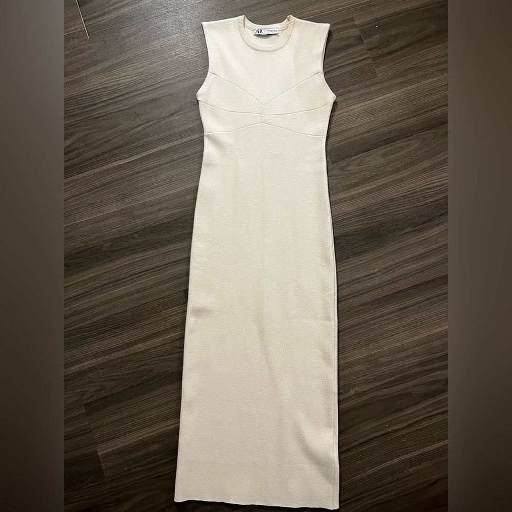 Ivory midi sweater dress